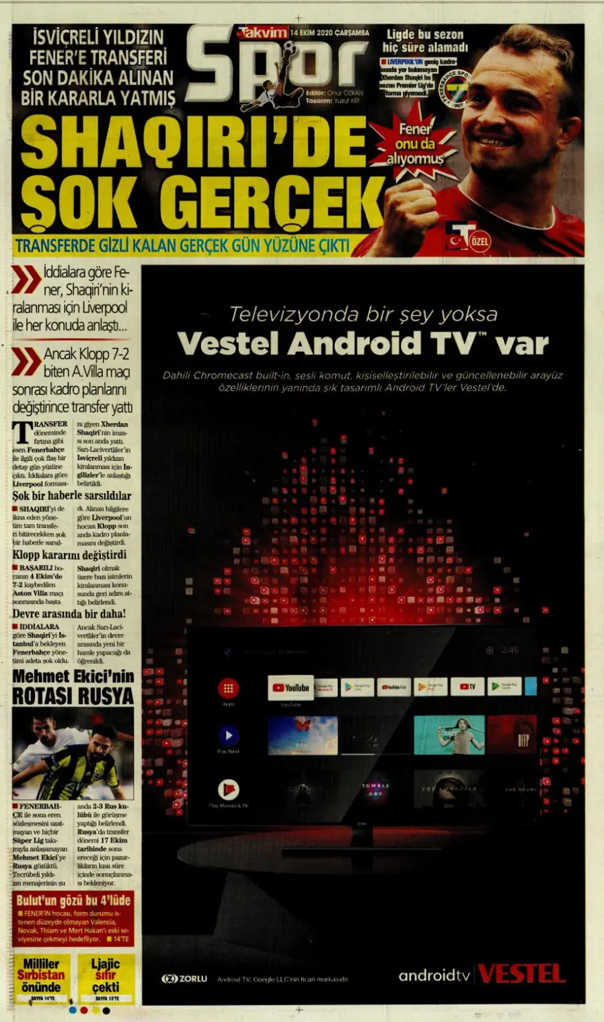 Günün spor manşetleri (14 Ekim 2020) 15
