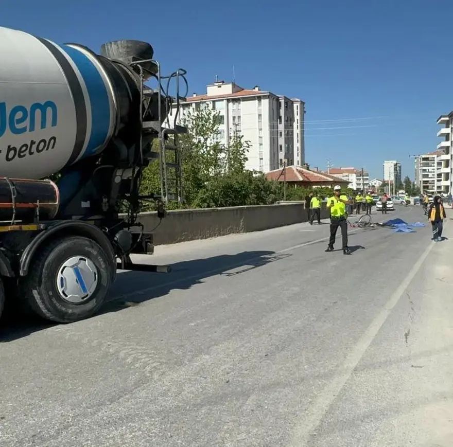 Konya’da betonmikserinin çarptığı bisikletli öldü 