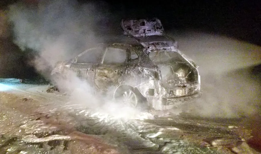 Bolu'da Dorukhan Tüneli'nde cip yangını 2