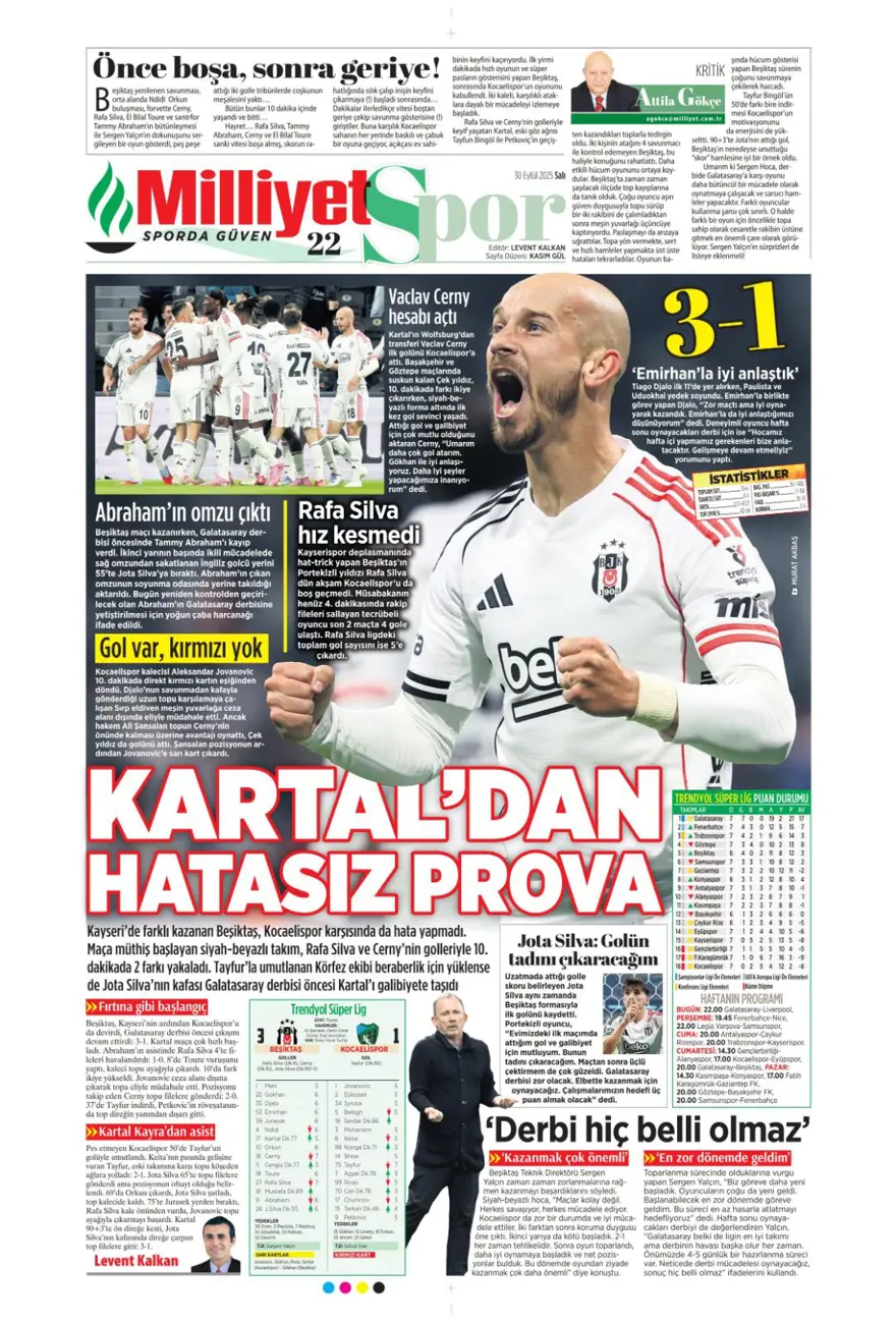 "Cehennem Liverpool'u bekliyor" (30 Eylül 2025 spor manşetleri) 15