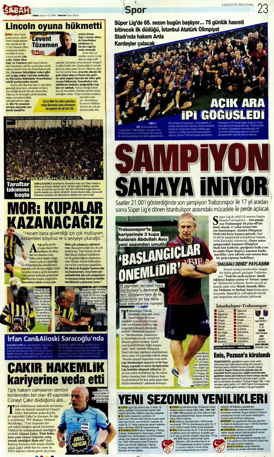 Günün spor manşetleri (5 Ağustos 2022) 10