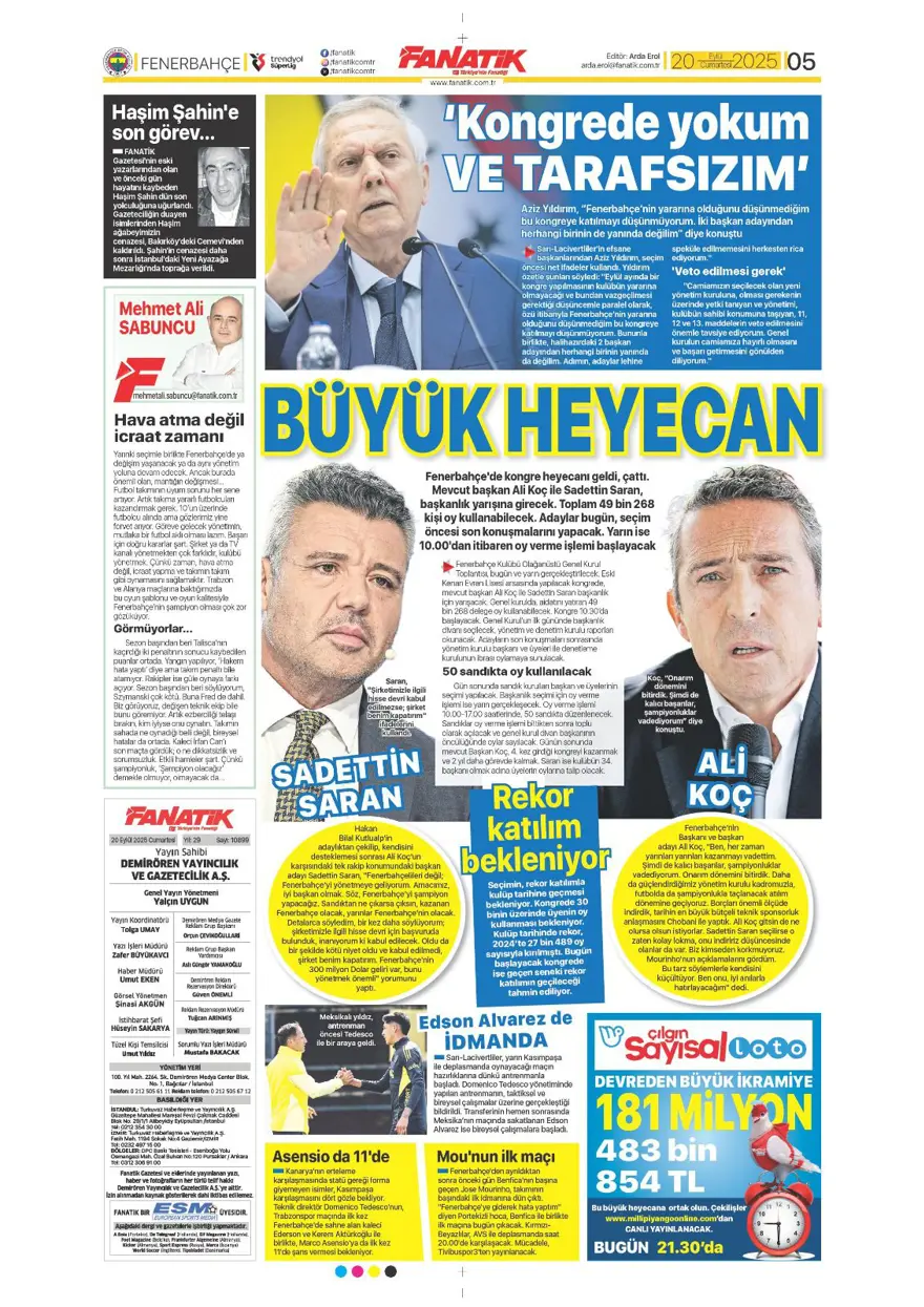 "Kartal yoğun bakımda" (20 Eylül spor manşetleri) 4