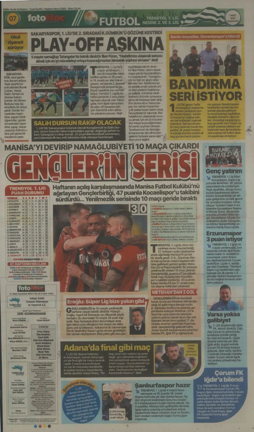 "Galatasaray Brezilyalı kaleciyle anlaştı" (1 Mart 2025 spor manşetleri) 23