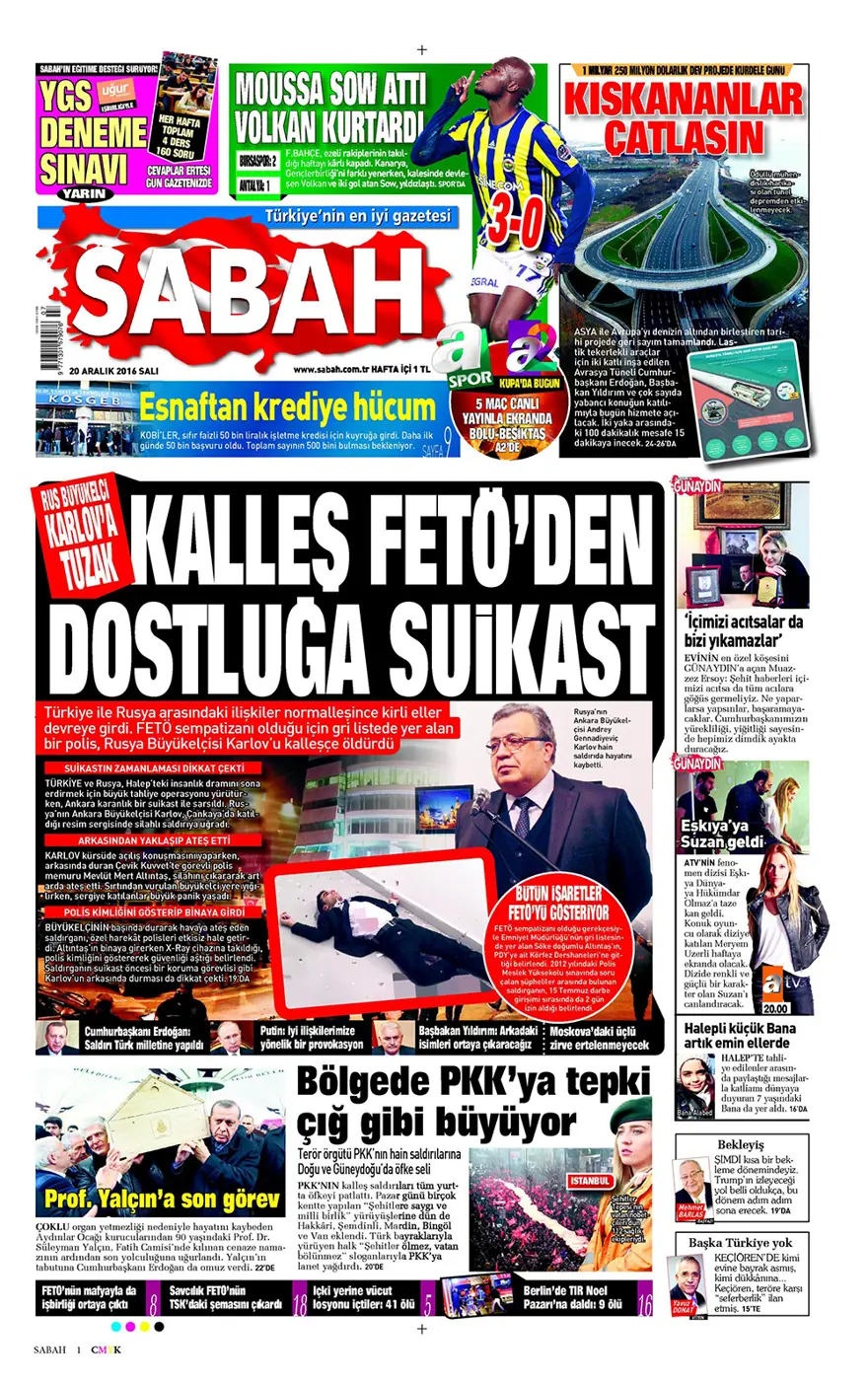 Günün gazete manşetleri - 20 Aralık 2016 6