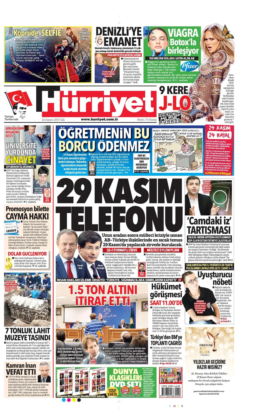 Günün gazete manşetleri - 24 Kasım 2015 1