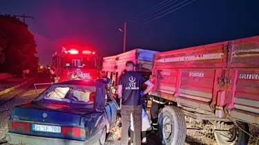 Otomobil traktör römorkuna çarptı: 1 kişi öldü
