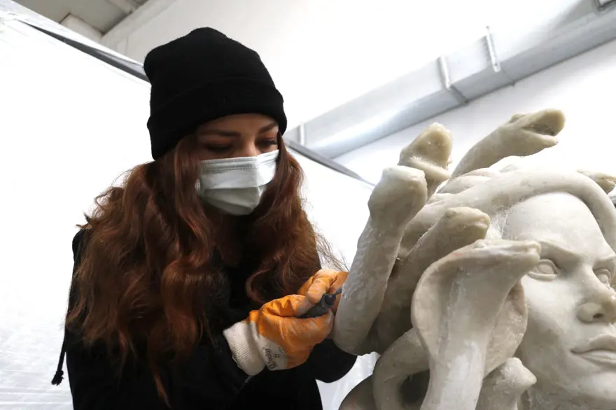 Güney Kore'deki dev akvaryumun heykelleri Çanakkale'den Güney Kore'deki dev akvaryumun heykelleri Çanakkale'den