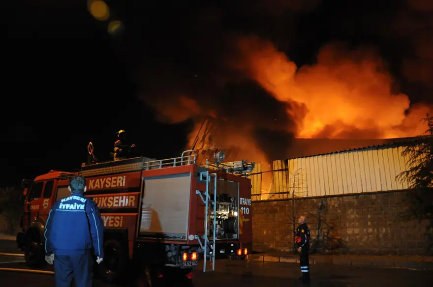 Yıldırım düştü, fabrikanın deposu yandı 1