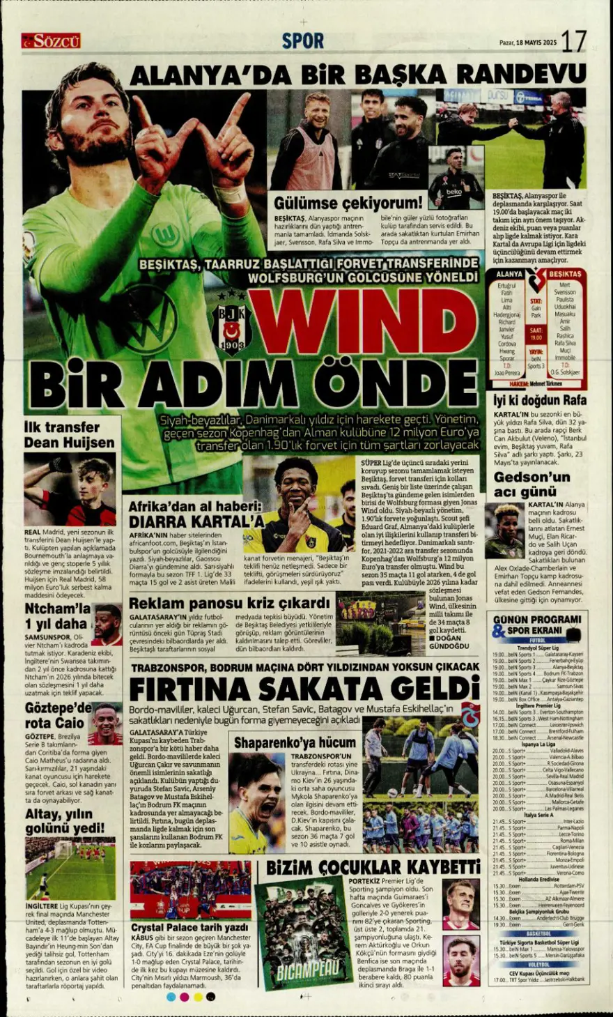 "Devler Ligi hediyesi Silva" (18 Mayıs 2025 spor manşetleri) 20 "Devler Ligi hediyesi Silva" (18 Mayıs 2025 spor manşetleri) 20