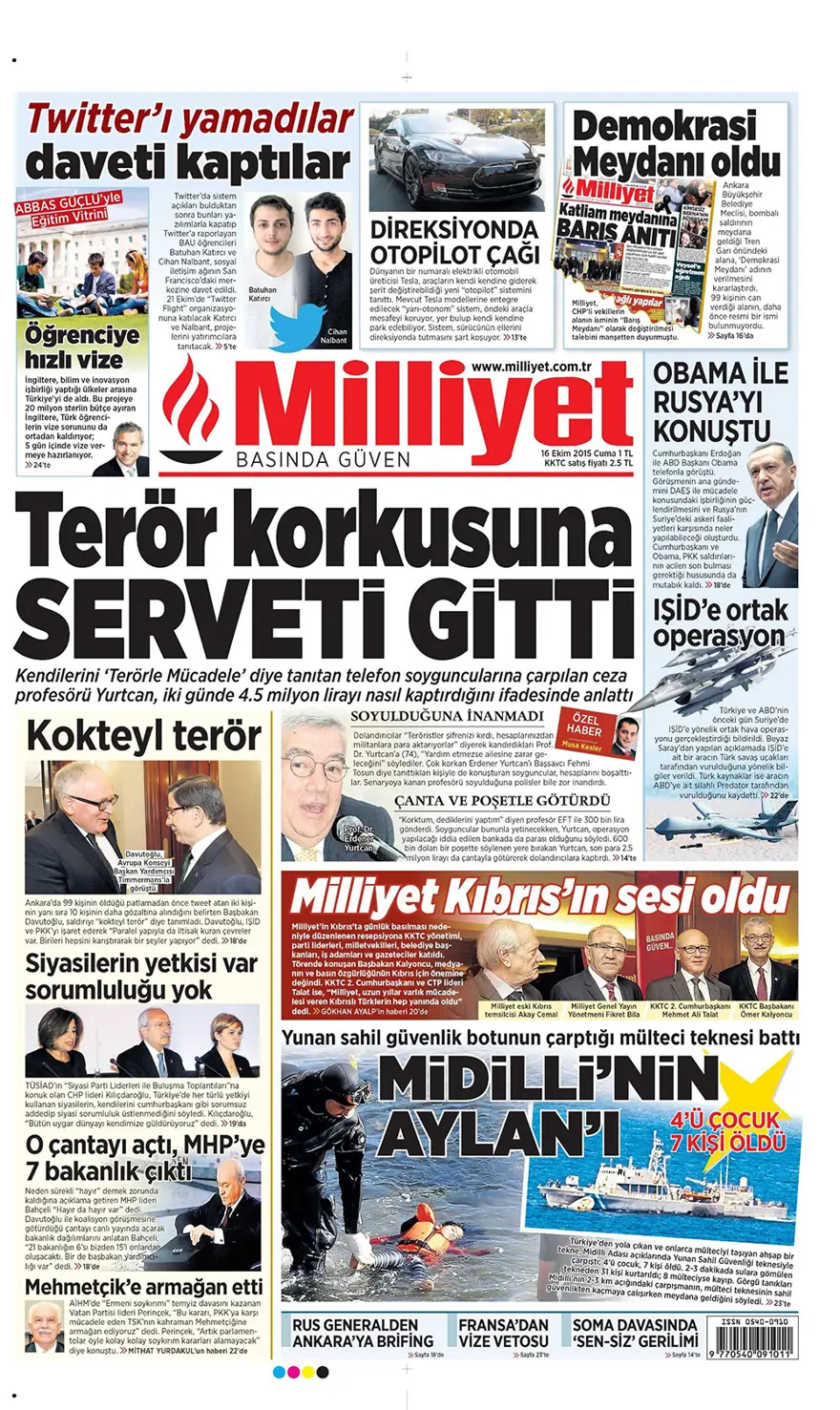 Günün gazete manşetleri - 16 Ekim 2015 4