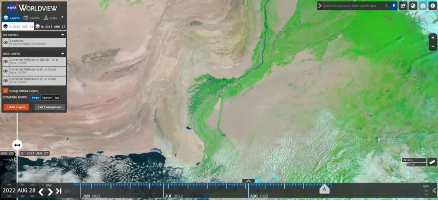 NASA paylaştı: Pakistan'daki sel ülkede 100 km çapında bir göl oluşturdu 3 NASA paylaştı: Pakistan'daki sel ülkede 100 km çapında bir göl oluşturdu 3