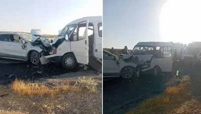 İşçi servisi kaza yaptı: 10 yaralı