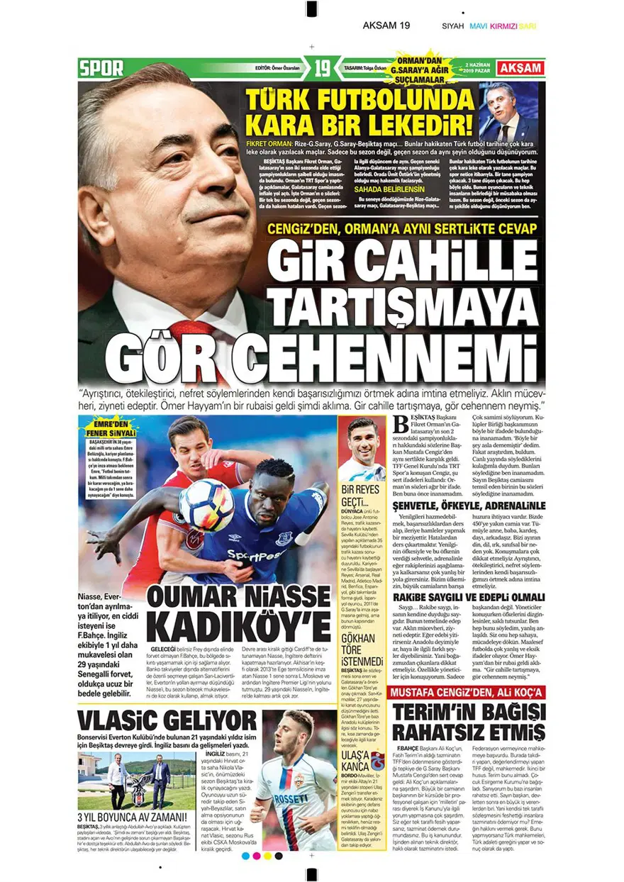 Günün spor manşetleri (2 Haziran 2019) 1