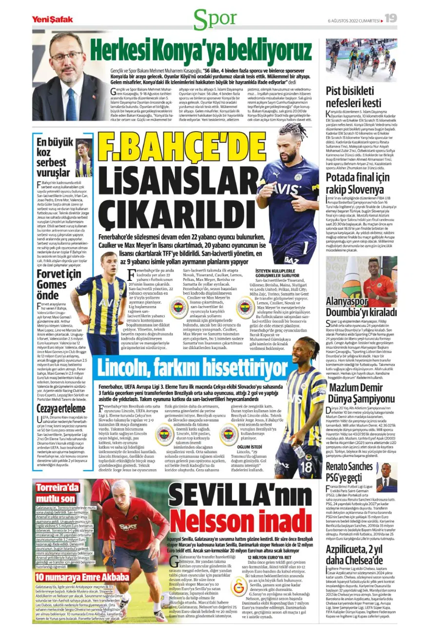 Günün spor manşetleri (6 Ağustos 2022) 20