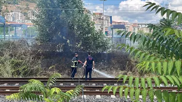 Hızlı tren rayında yangın