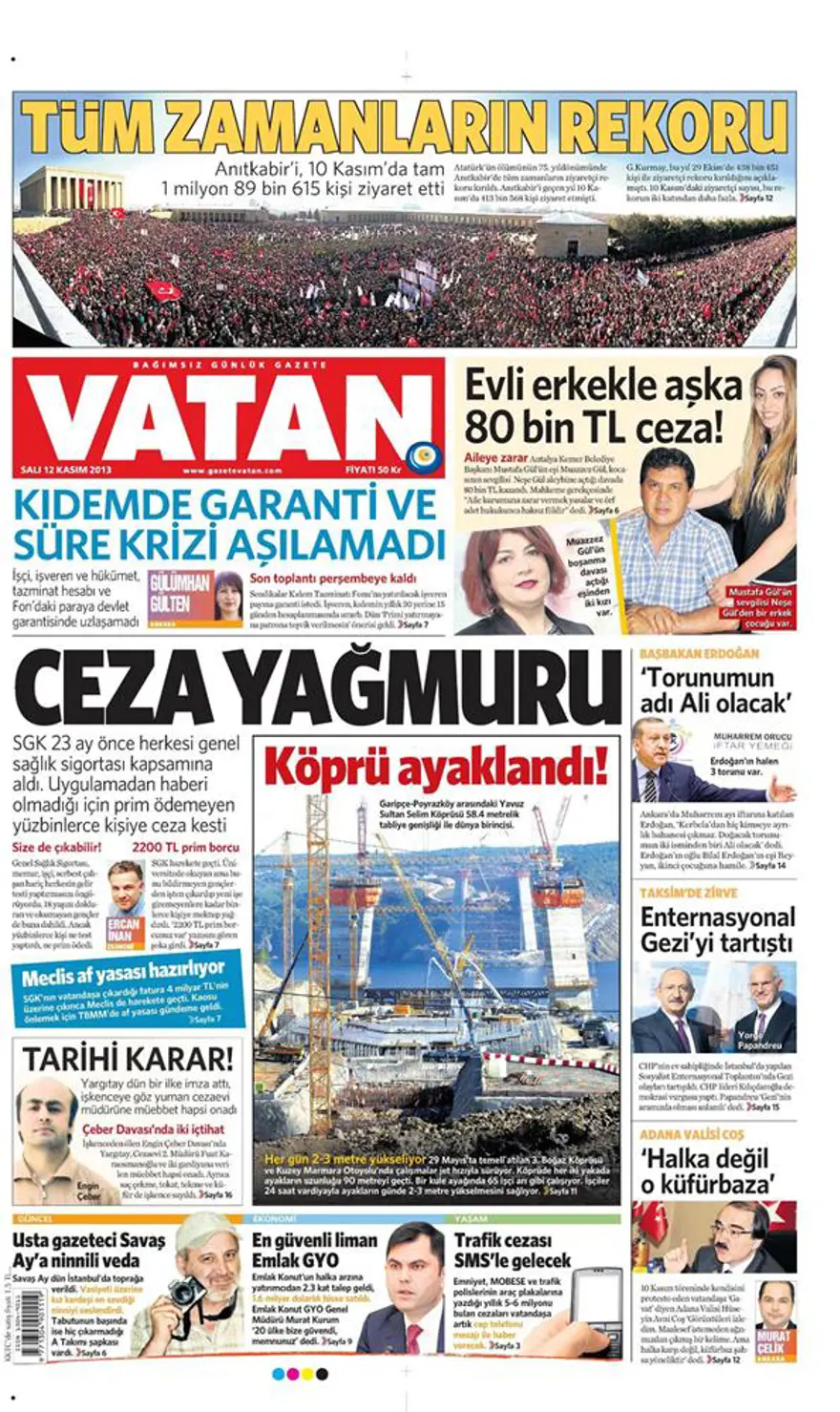 Günün manşetleri - 12 Kasım 2013 6 Günün manşetleri - 12 Kasım 2013 6