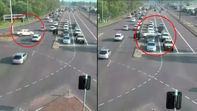 Kaza yapmadan 8 şerit birden geçti: Kötü ama şanslı sürücü