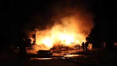 Bursa palet fabrikasında yangın