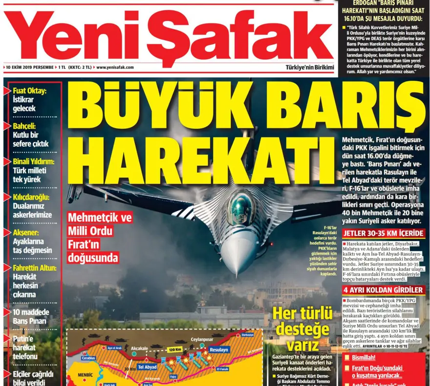 Barış Pınarı Harekatı manşetlerde 1