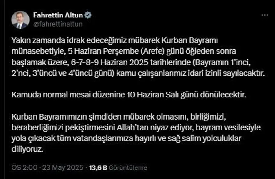 KURBAN BAYRAMI TATİLİ 9 GÜN MÜ OLDU? 1 KURBAN BAYRAMI TATİLİ 9 GÜN MÜ OLDU? 1