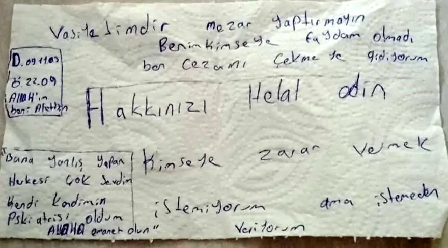 Helallik isteyip "Mezarımı yaptırmayın" notu bıraktı: Sırra kadem bastı 6