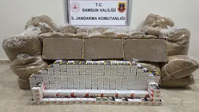 Samsun'da 1 ton kaçak tütün ele geçirildi