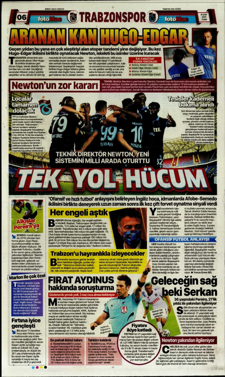 Günün spor manşetleri (16 Ekim 2020) 4