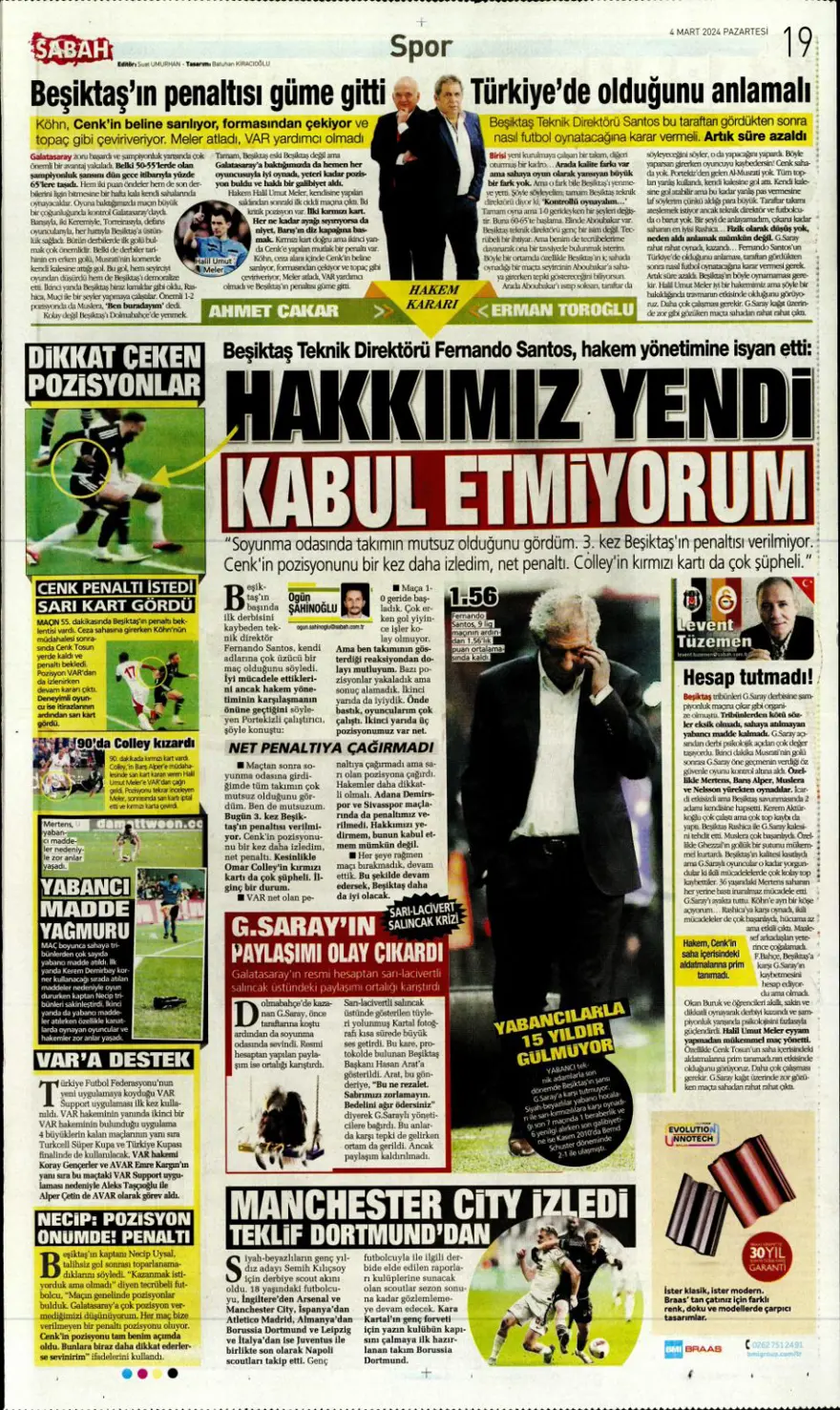 "Aslan tarihi değiştirdi" (4 Mart 2024 spor manşetleri) 10