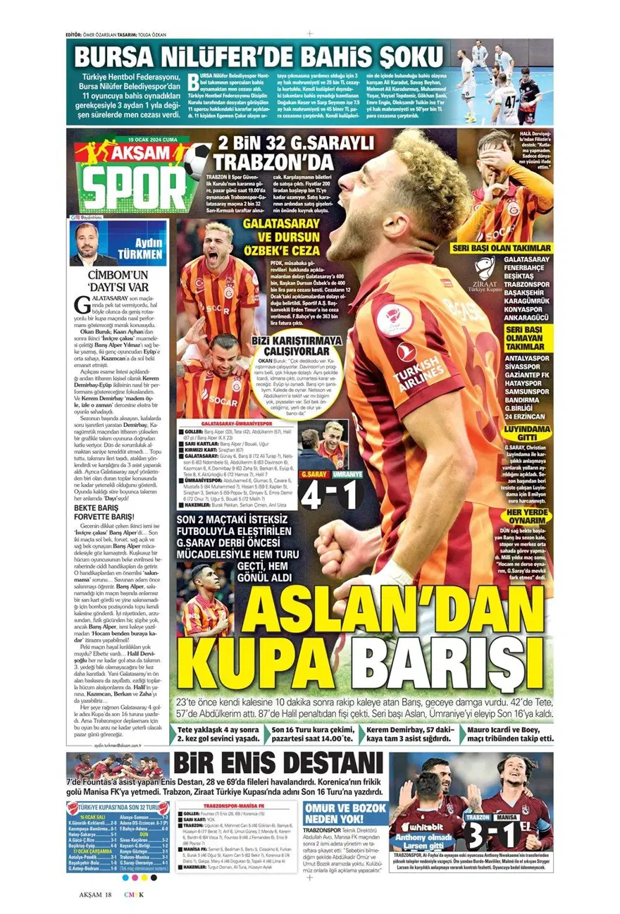 "Fenerbahçe'ye yeni Alex" (19 Ocak 2024 spor manşetleri) 9 "Fenerbahçe'ye yeni Alex" (19 Ocak 2024 spor manşetleri) 9