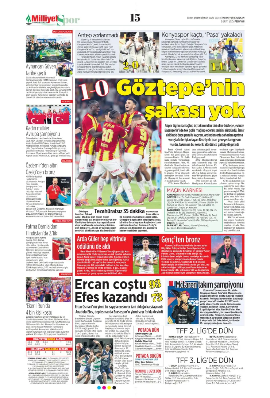 "İki ileri, bir geri" (6 Ekim 2025 spor manşetleri) 9 "İki ileri, bir geri" (6 Ekim 2025 spor manşetleri) 9