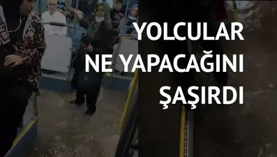 İstanbul’da İETT otobüsünü su bastı