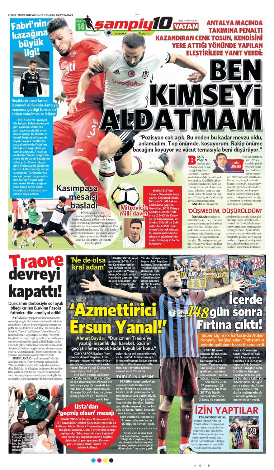 Günün spor gazeteleri (Transfer haberleri - 15 Ağustos 2017) 10 Günün spor gazeteleri (Transfer haberleri - 15 Ağustos 2017) 10