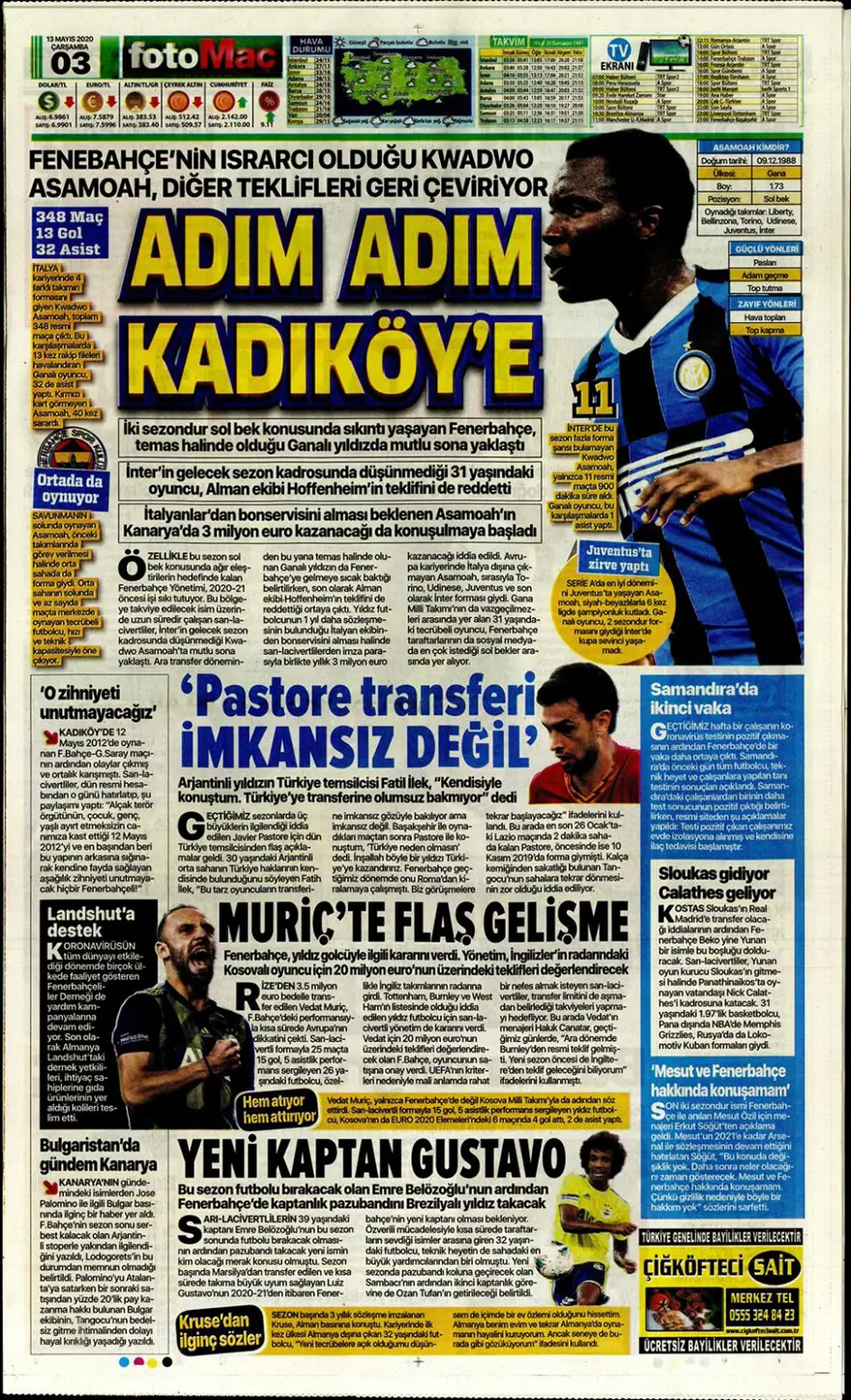 Günün spor manşetleri (13 Mayıs 2020) 6