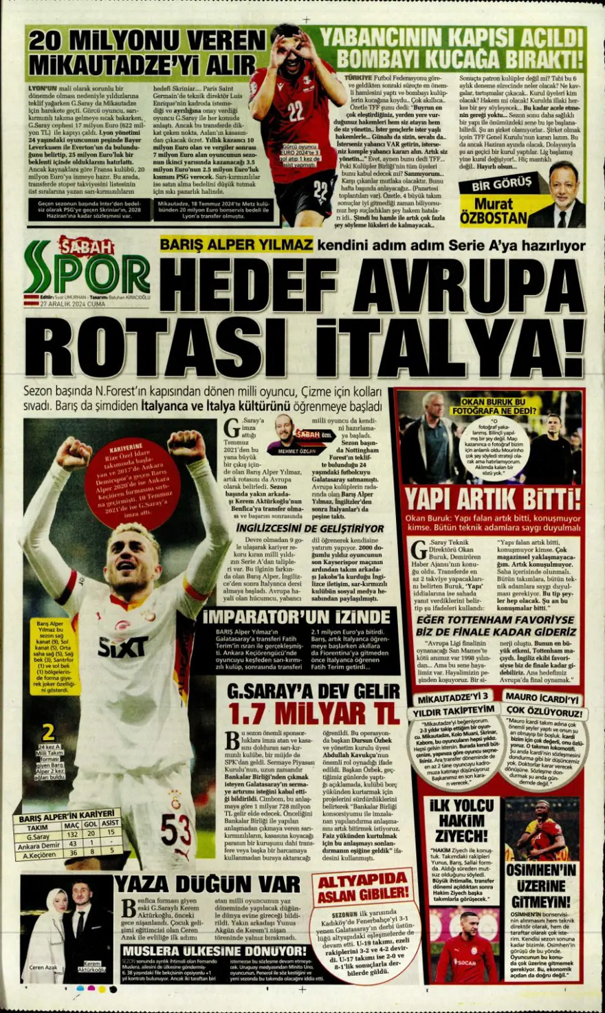 "Mourinho'dan Rashford'a davet" (27 Aralık 2024 spor manşetleri) 6