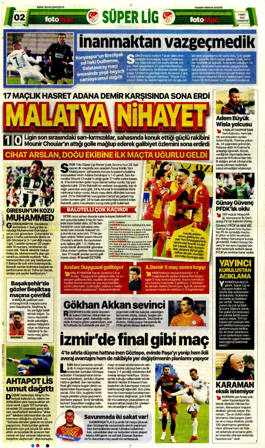 Günün spor manşetleri (5 Mart 2022) 4