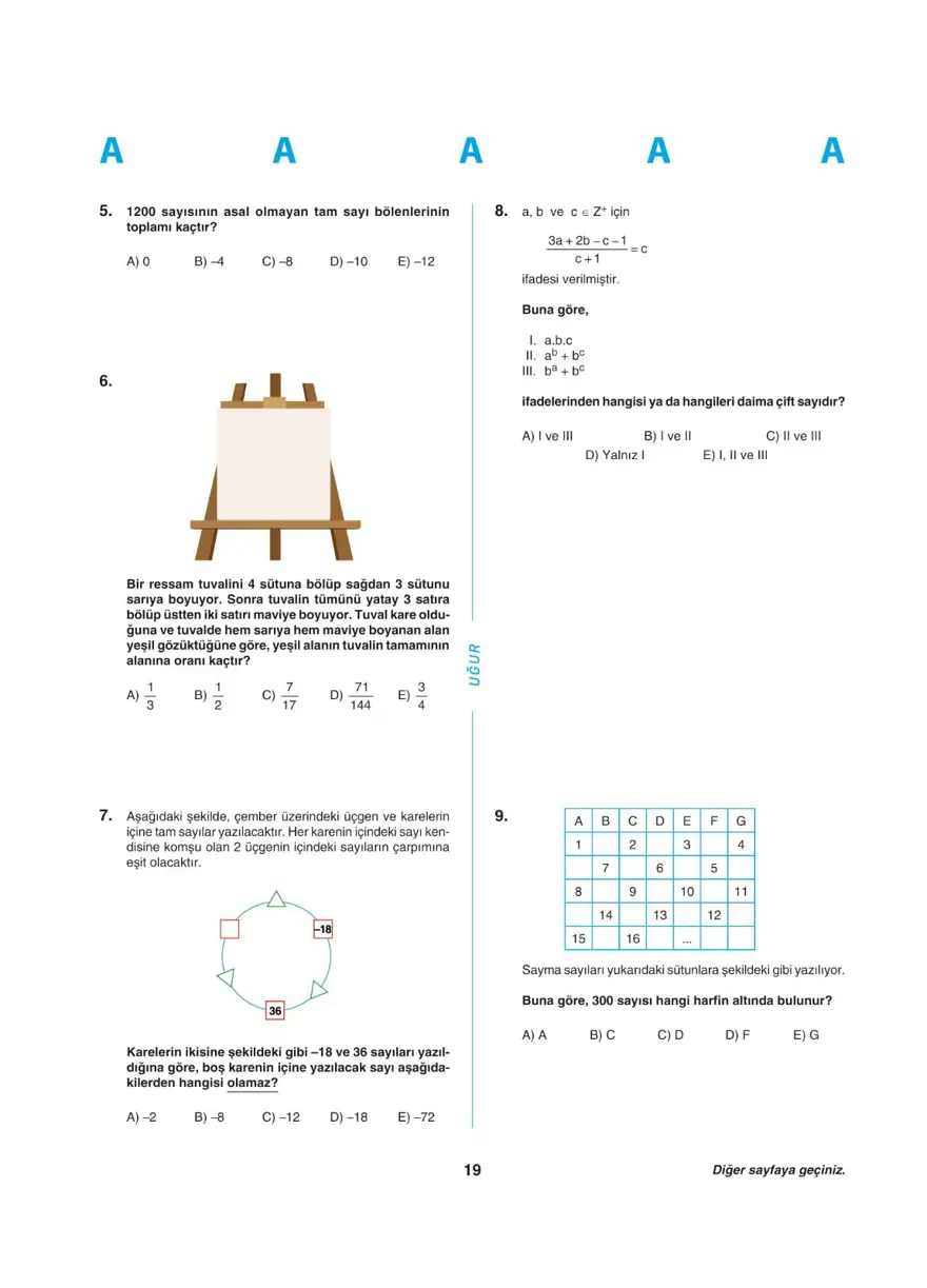 Uğur Okulları YKS - TYT deneme sınavı 18