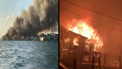 İtfaiyenin olmadığı turistik adada yangın: 90 ev kül oldu