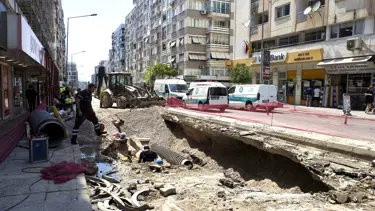 İzmir'in en işlek caddesinde doğalgaz borusunda patlama