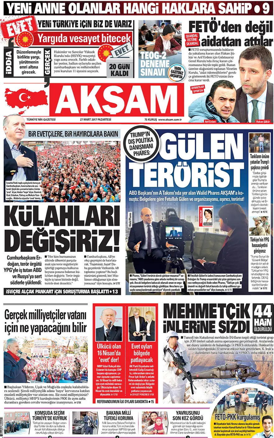Günün gazete manşetleri - 27 Mart 2017 14