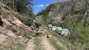 Kütahya'da tanker kazası | Tanker ve sürücüsü bir gün sonra bulundu