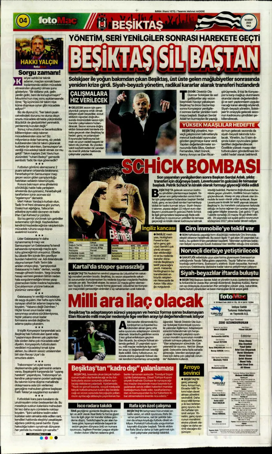 "Osimhen için iki seçenek var" (18 Mart 2025 spor manşetleri) 9