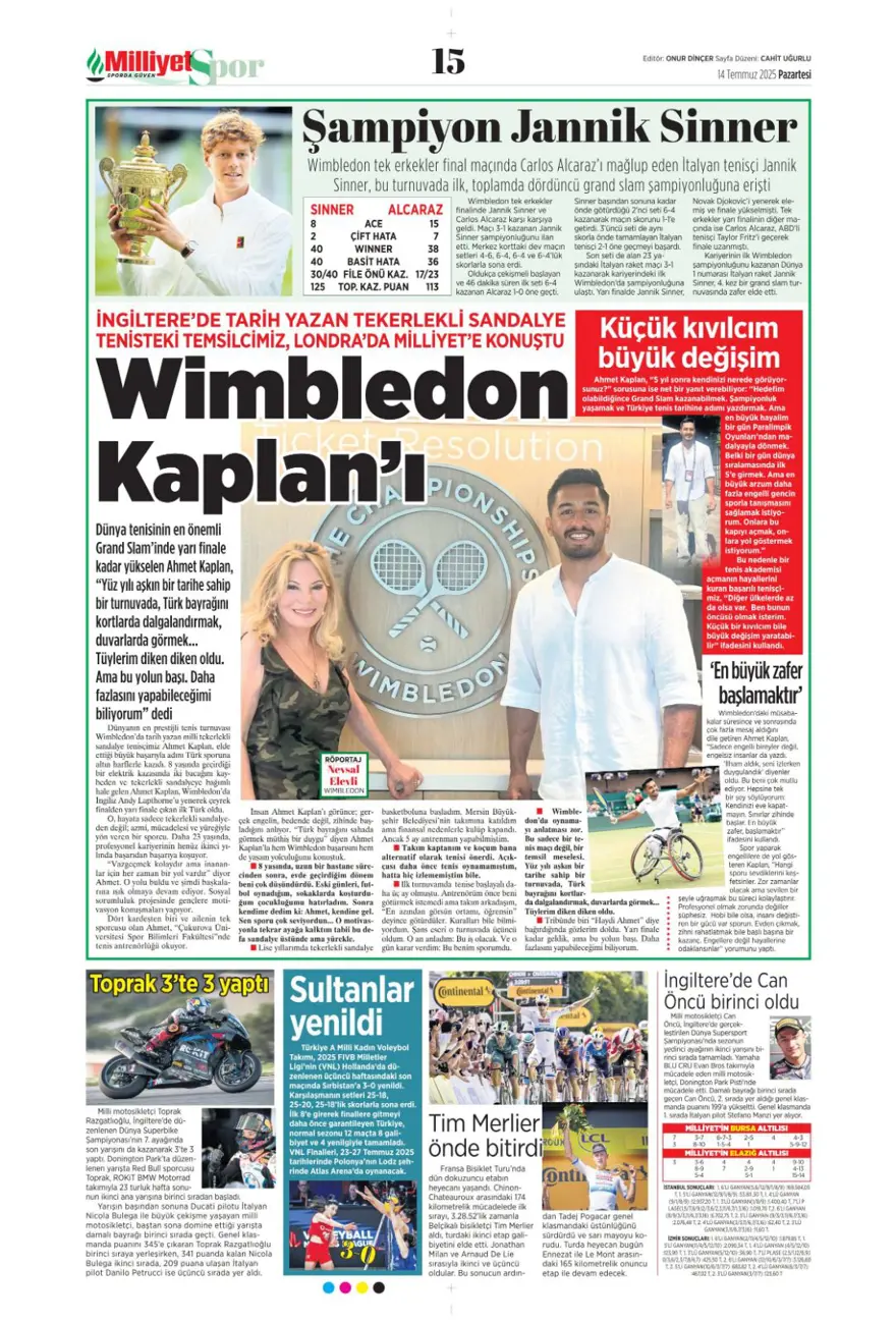 "Pasta Asensio, çilek Bissouma" (14 Temmuz 2025 spor manşetleri) 10