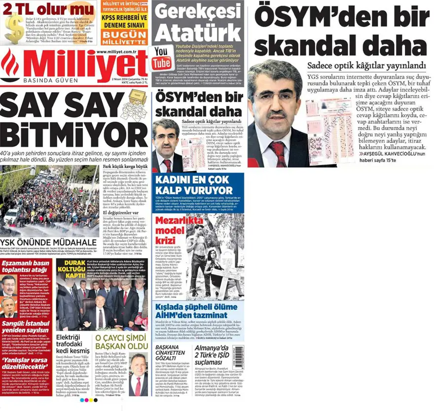 Günün gazete manşetleri - 2 Nisan 2014 Günün gazete manşetleri - 2 Nisan 2014