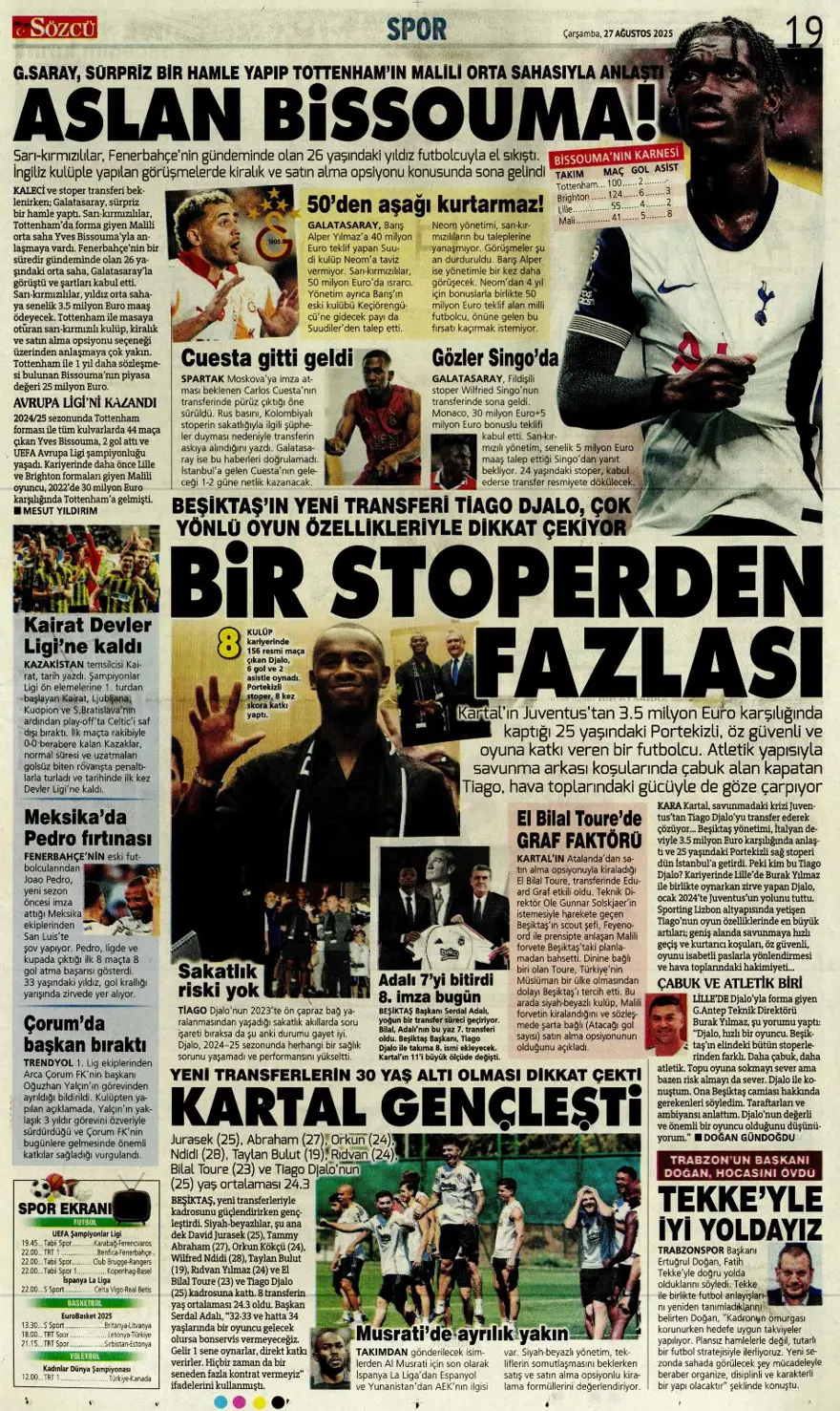 "Bitsin bu hasret" (27 Ağustos spor manşetleri) 19