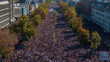 Sırbistan'da on binlerce kişi sokağa çıktı: Tren garı kazası muhalif harekete dönüştü