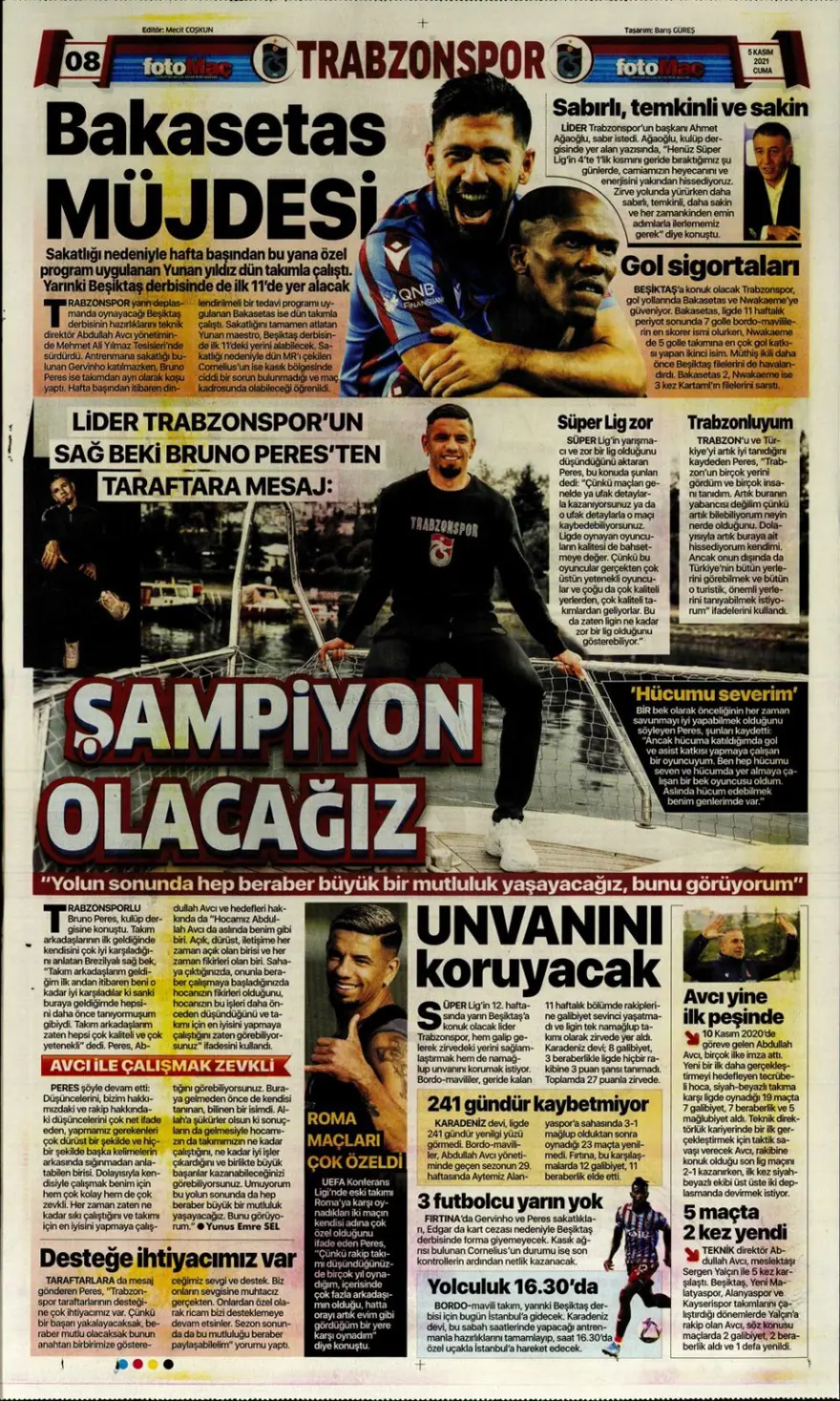 Günün spor manşetleri (5 Kasım 2021) 11