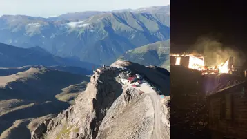 3 bin metredeki Kırklar Dağı Mescidi kül oldu