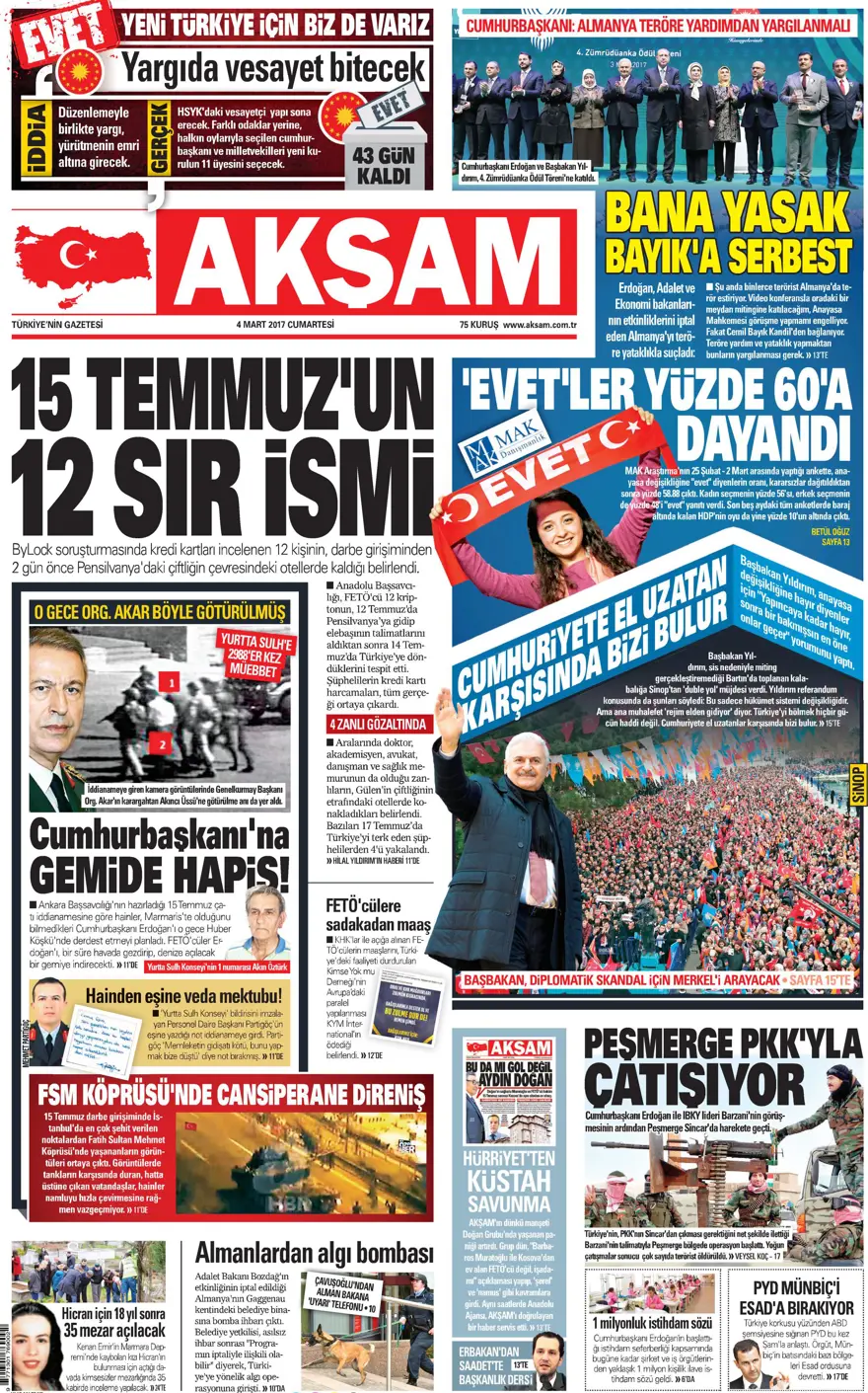 Günün gazete manşetleri - 04.03.2017 2