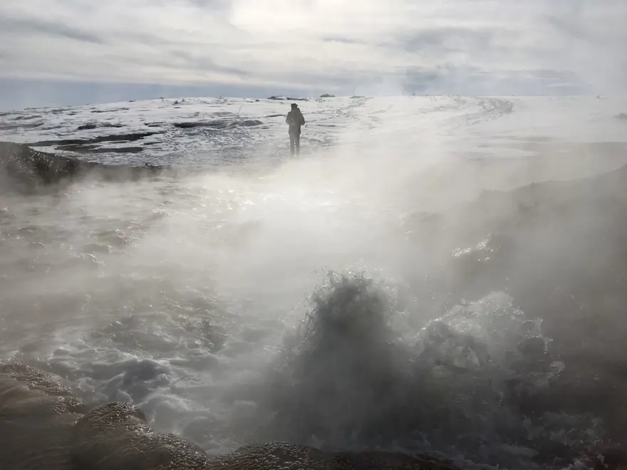 Karlı dağ başında 'termal jakuzi' 10