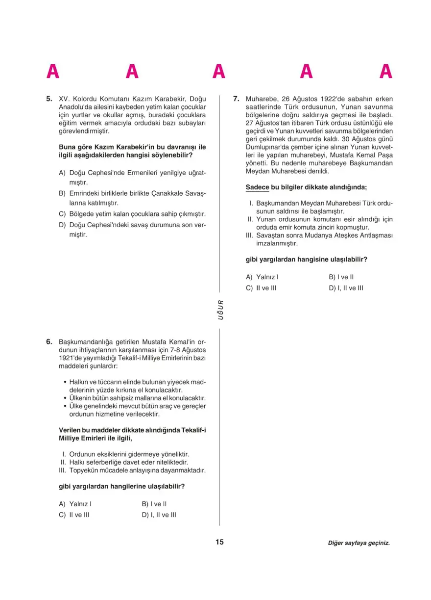 LGS deneme sınavı - Sözel bölüm 14